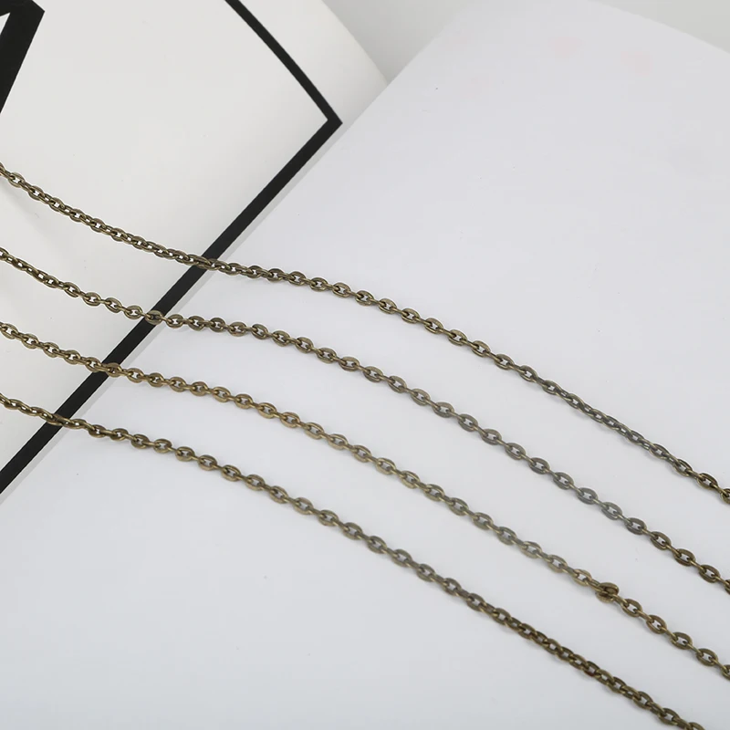 5m/lot Metal Bronze Color Plated Necklace Chains Brass Bulk For DIY Jewelry Findings Making Materials Handmade Supplies