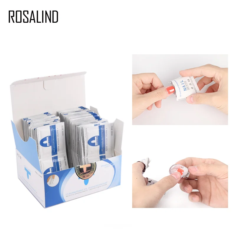 

ROSALIND 50Pcs/set Nail Polish Remover Nail Art Easy Cleaner Gel Removal UV Nails Care Tools Gel Varnish Wraps