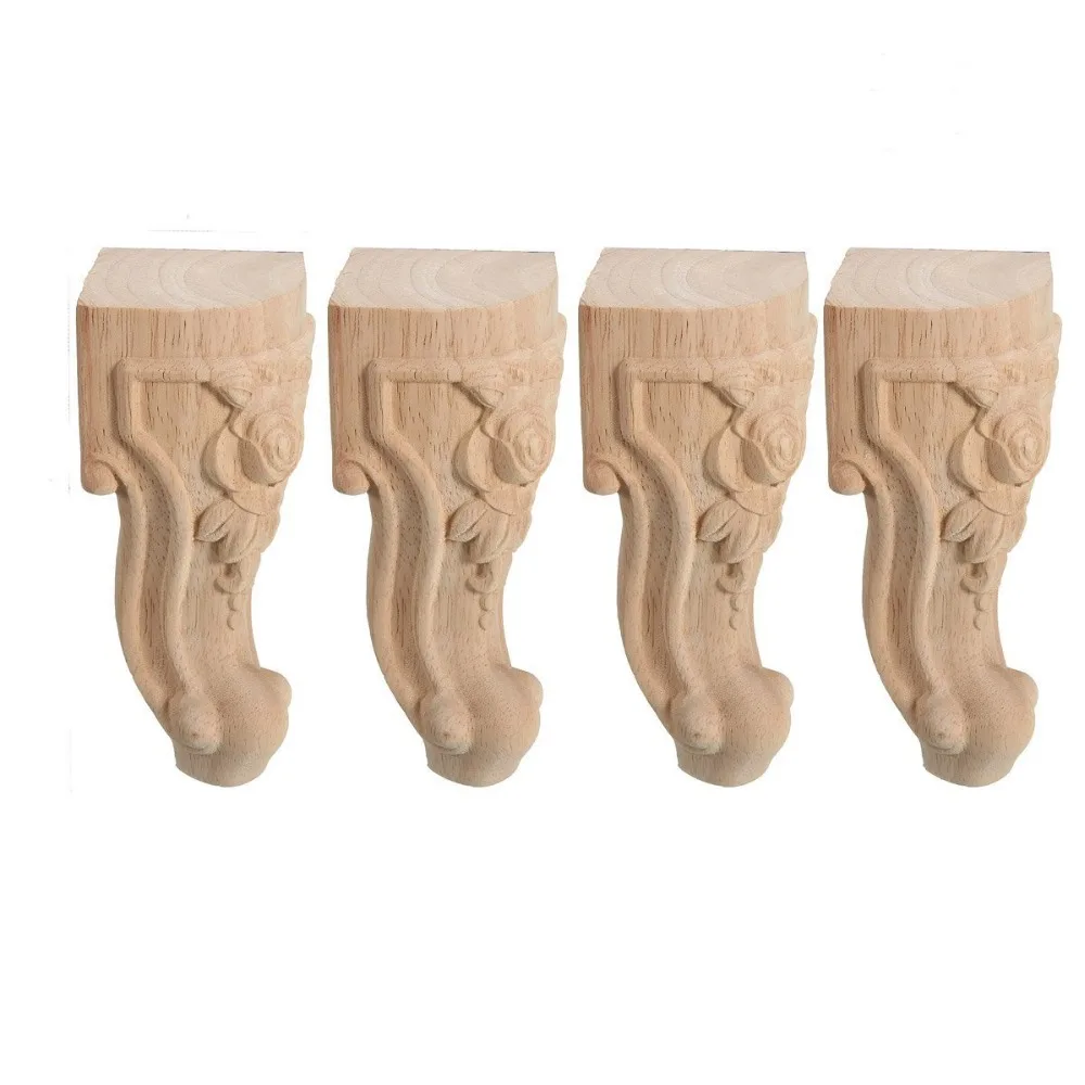 4pcs Solid 18CM Wood Furniture Legs Feet Replacement Sofa Couch Chair Table Cabinet Furniture Carving Furniture Legs