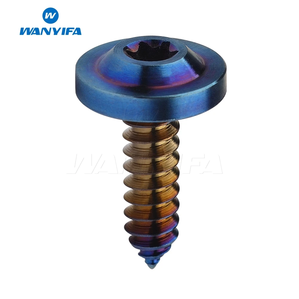 Wanyifa Titanium Bolt M4x15 20mm M5x15 17 20 25mm M6x15mm Self-tapping Bolts Button Torx Flange Head for Bike Motorcycle Car