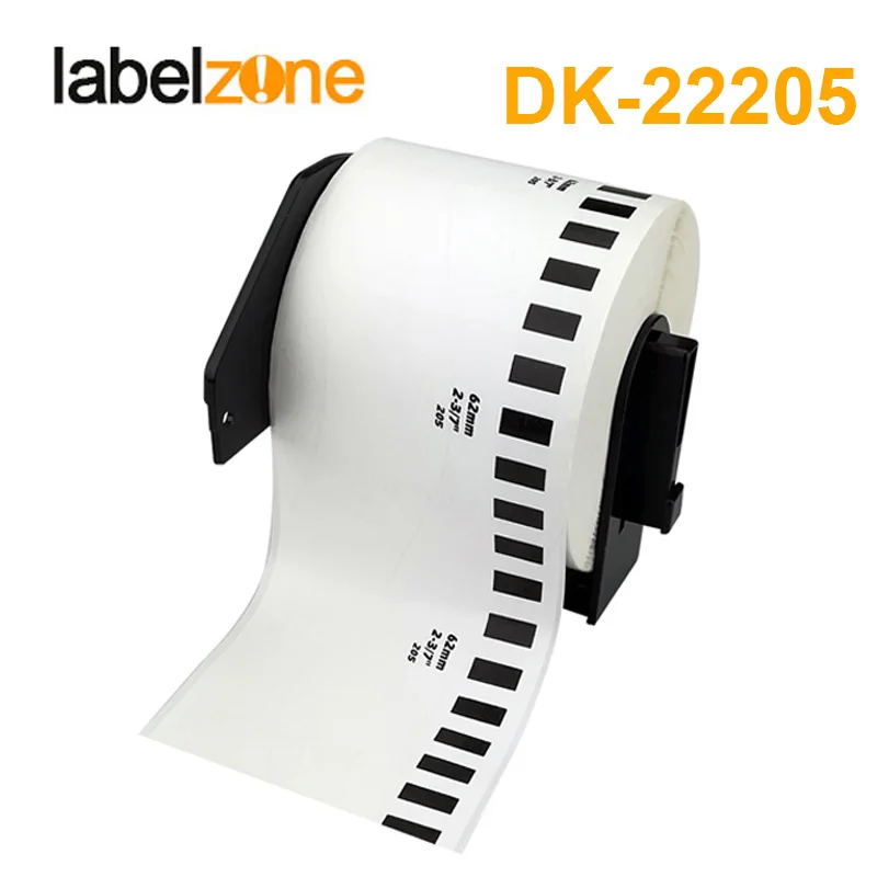 1PC Refill Rolls Thermal Paper DK-22205 Label 62mm*30.48m Continuous Compatible for Brother Label Printer White Paper DK22205