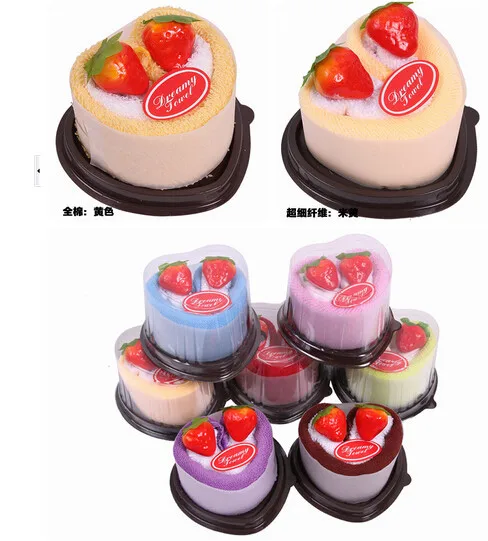 10pcs/lot Love Cake Towels Sweet Wedding Party Gifts Holiday Best Gifts towel size 20*20 cm 6 colors retailed packaging