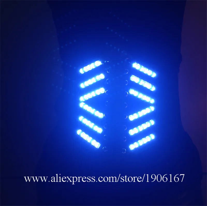 

White Color LED Sxey Women Costumes Luminous Girdle Suit Clothes For Women Flashing LED Light Party Dance Wear Free Shipping