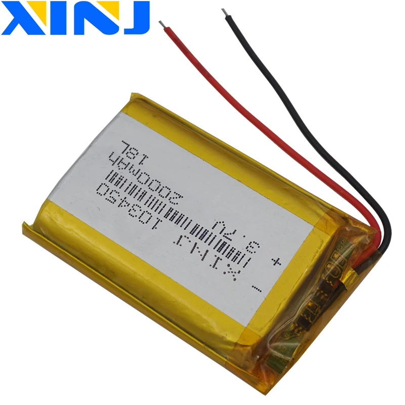 3.7V 2000mAh 7.4Wh Li-Polymer Li Lithium Battery 103450 For Car Camera GPS TV Video Player PDA MID Bluetooth Speaker Headset