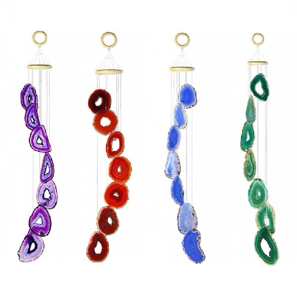 TUMBEELLUWA Irregular Agate Slices Wind Chimes For Garden Decor,Home Decor 70cm-85cm