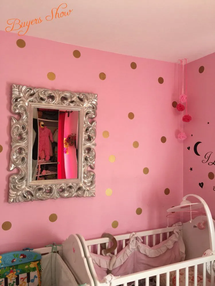 216 Adesivi Murali A Pois Grigi Per Decorazione Cameretta E Casa - Diametro 3 Cm, Rimovibili E Facili Da Applicare Su Pareti Lisce