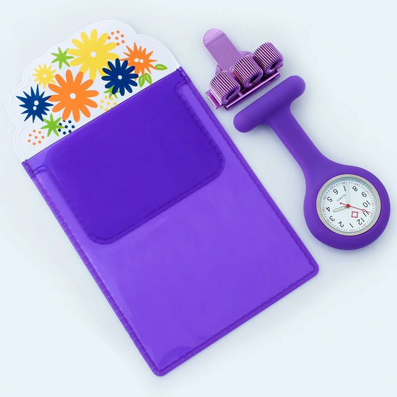 Montre Fob en Silicone pour infirmières, cadeau d'allaitement, Clips de stylo à Quartz 4 couleurs porte-stylo pour médecins infirmières sac de stylo dédié pratique unisexe