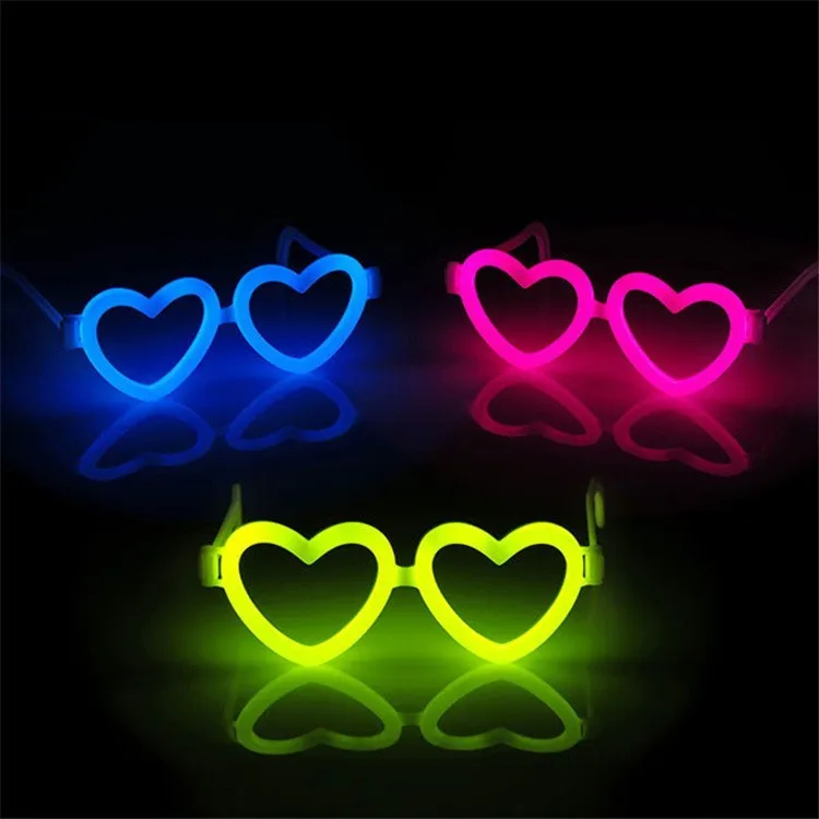 500pcs/lot Heart Led Glasses accessories without light stick frame glow stick glasses For Wedding Birthday Party Decor