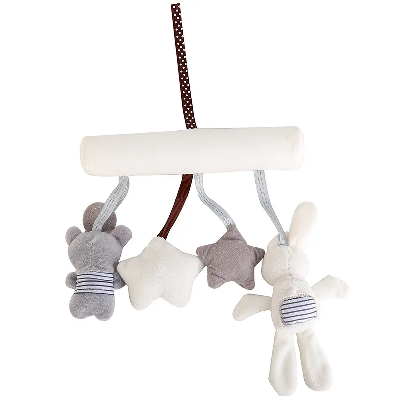 Baby Speelgoed Konijn Baby Muziek Opknoping Babyrammelaars Seat Pluche Speelgoed Hand Bell Multifunctionele Knuffel Wandelwagen Baby Geschenken