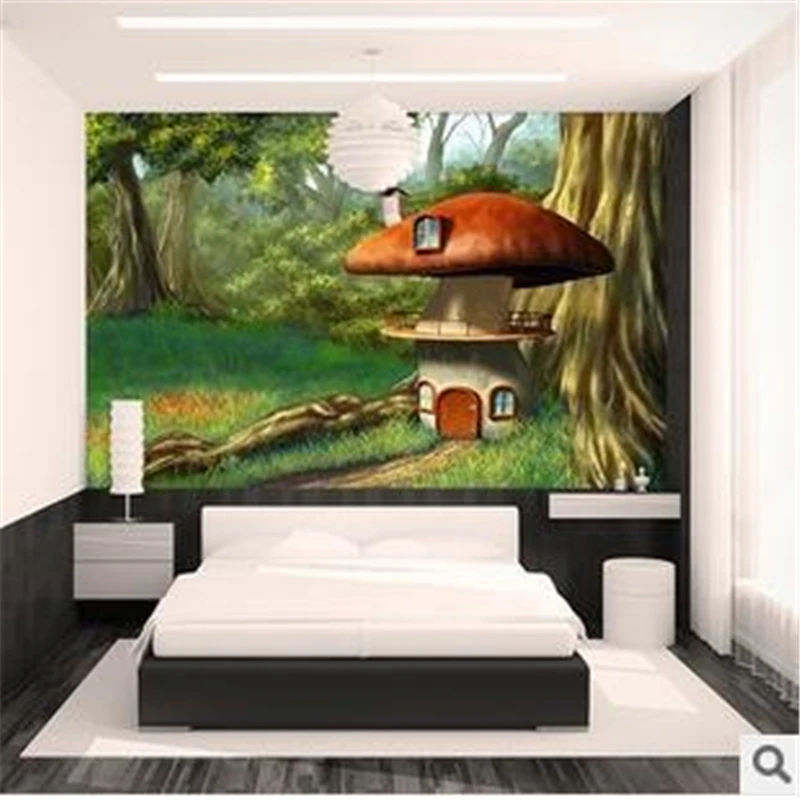 Beibehang Hutan 3D Kain Sutra Sofa Kamar Tidur TV Latar Belakang Wallpaper Mural Wallpaper untuk Ruang Tamu Papel De Parede Infantil