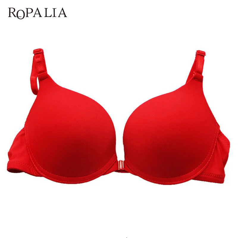 ROPALIA Sexy Women Front Closure Lace Push Up Seamless Underwire Bra Lingerie Women Underwear Bra New