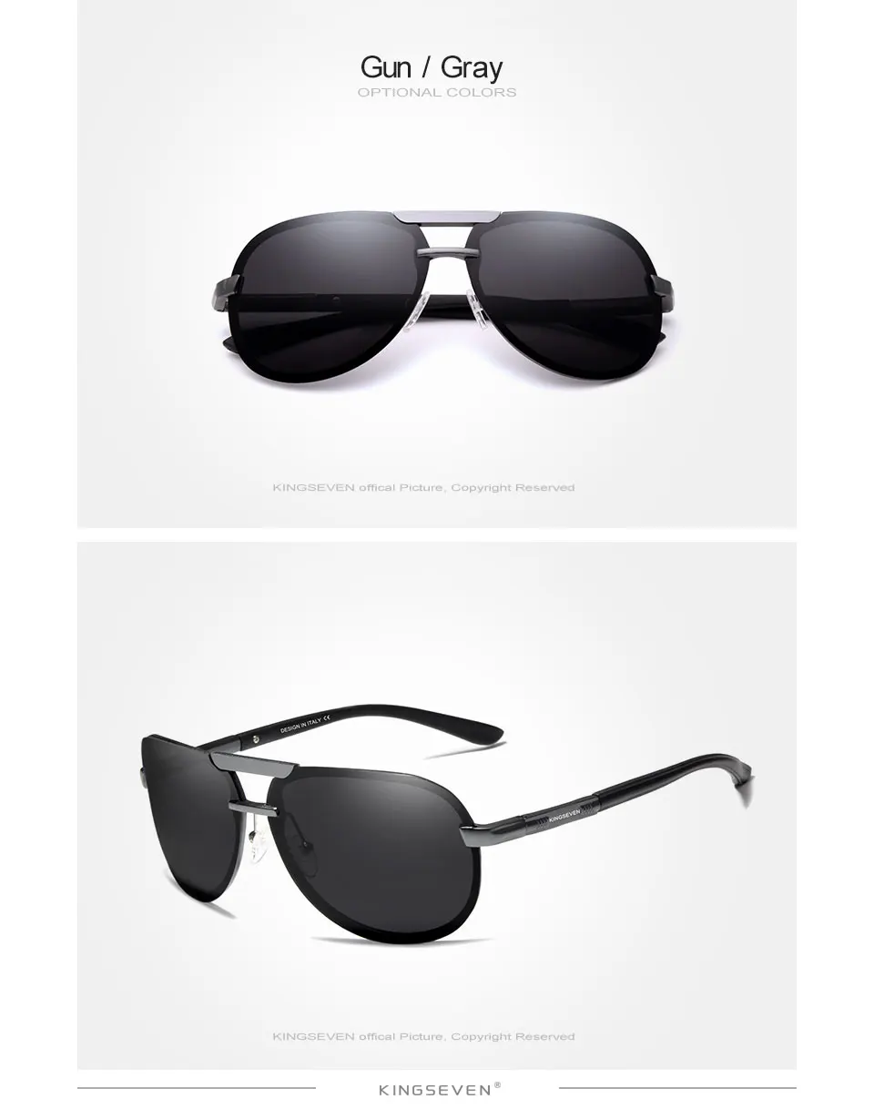KINGSEVEN BRAND DESIGN Neue Polarisierte Randlose Sonnenbrille für Männer und Frauen, Pilotenrahmen, Sonnenbrille, Herren-Schutzbrille, UV400 Gafas De Sol – Detail 9
