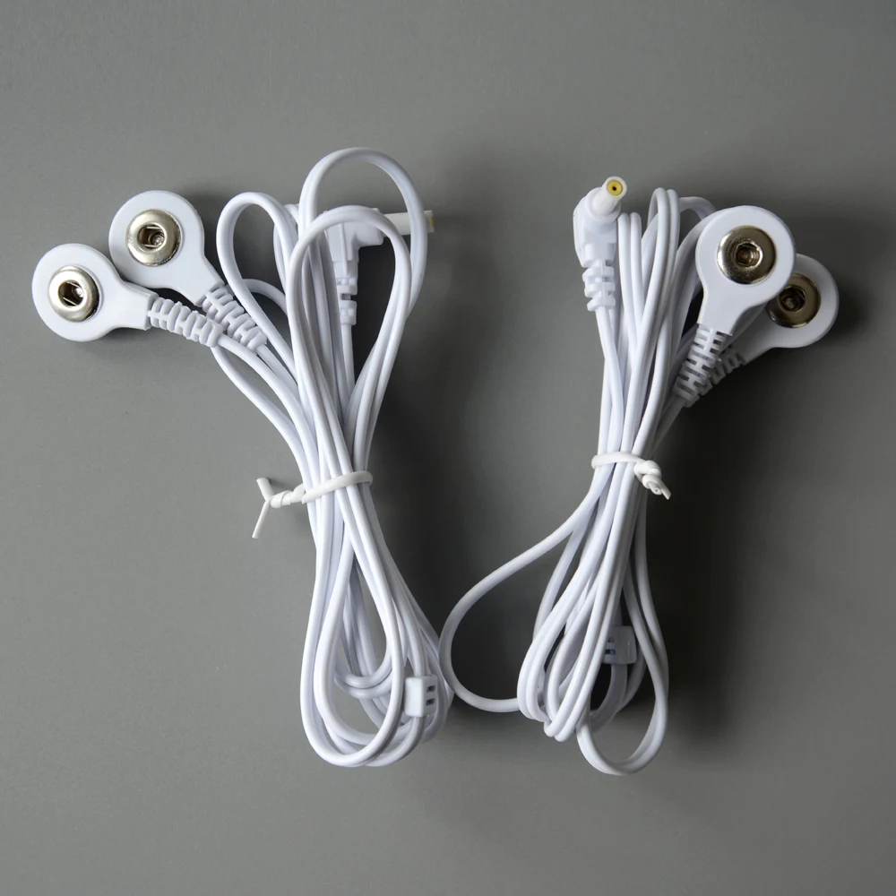 

10 Pieces Replacement Jack DC Head 2.35mm Electrode Lead Wires Snap 3.5mm For TENS Unit