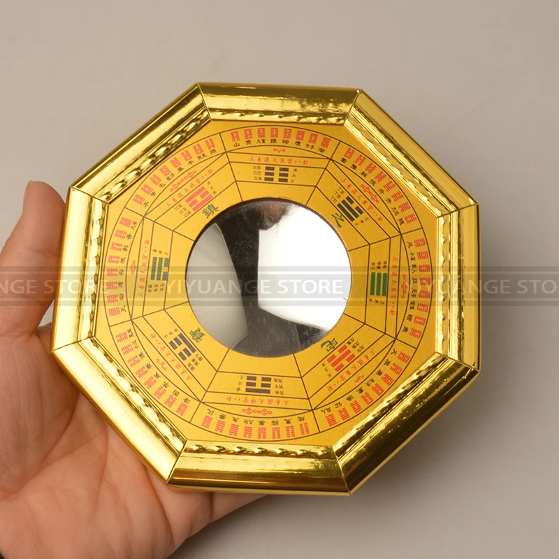 Chinese Feng Shui Dent Concave Convex Metal Bagua Pakua Mirror Compass For Lucky And Blessing Home Wall Decorative