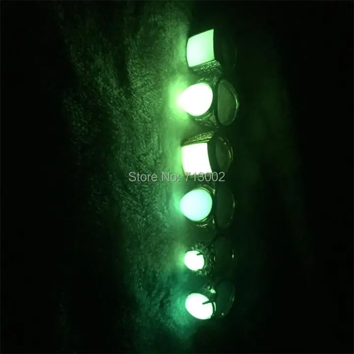 

Natural Green Gemstone Ring Night-luminous Gemstone Night Bright S925 Ring Regulable Size