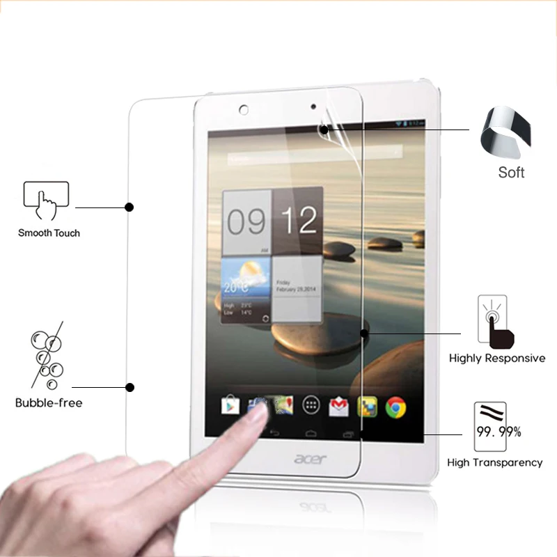 

BEST Anti-fingerprint Clear glossy Screen Protector film For Acer Iconia A1-830 7.9" Front HD LCD Protective Films Low sales