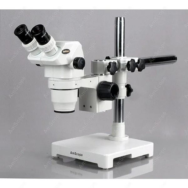 Ultimate Zoom Microscope--AmScope Supplies 6.7X-90X Ultimate Zoom Microscope with Single-Arm Boom Stand