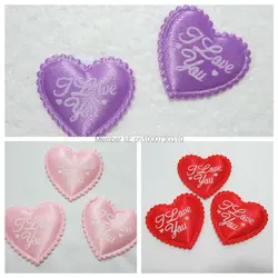 Applique crafts wedding decoration scrapbooking 20pcs Padded Felt Heart I LOVE YOU Applique Sewing Trim DIY A16