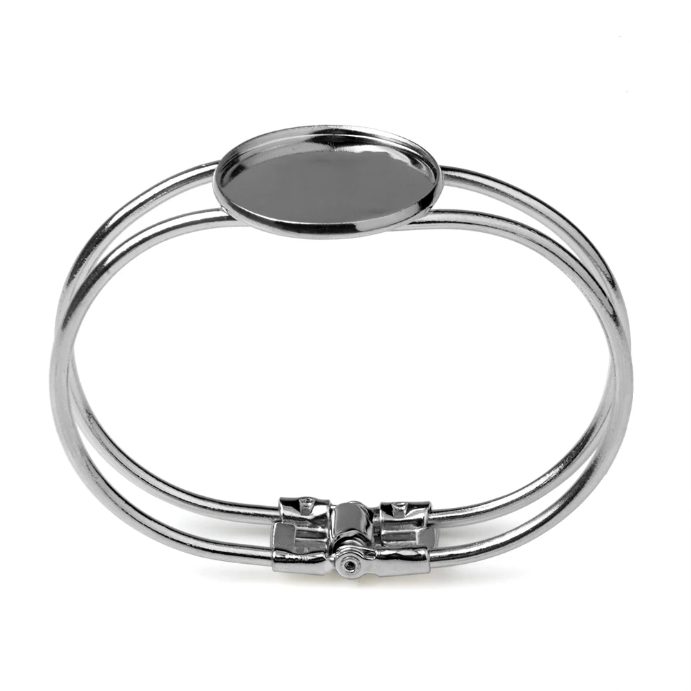 Lfpu 25Mm Blanco Cabochon Basis Armband Legering Diy Dienblad Cabochon Open Manchet Armband Bevindingen Voor Het Maken Van Mode-Sieraden