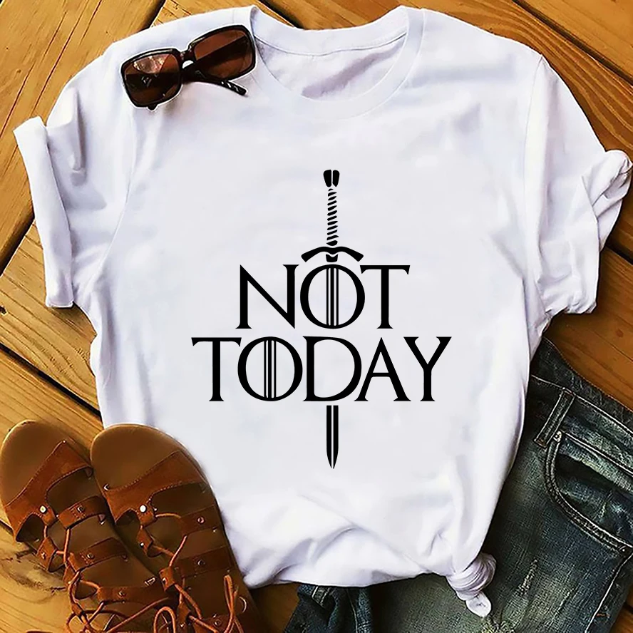 GOT Arya Stark not today funny tshirt men summer new white casual homme cool Valyria t shirt breathable print