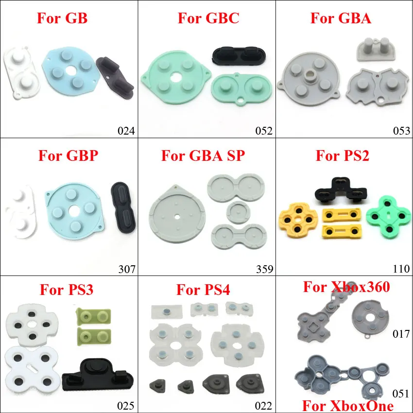 

YuXi Conductive Rubber Contact Pad Button A-B D-pad for Xbox 360 One GB GBC GBA GBP ps2 ps3 ps4 Controllers Replacement part