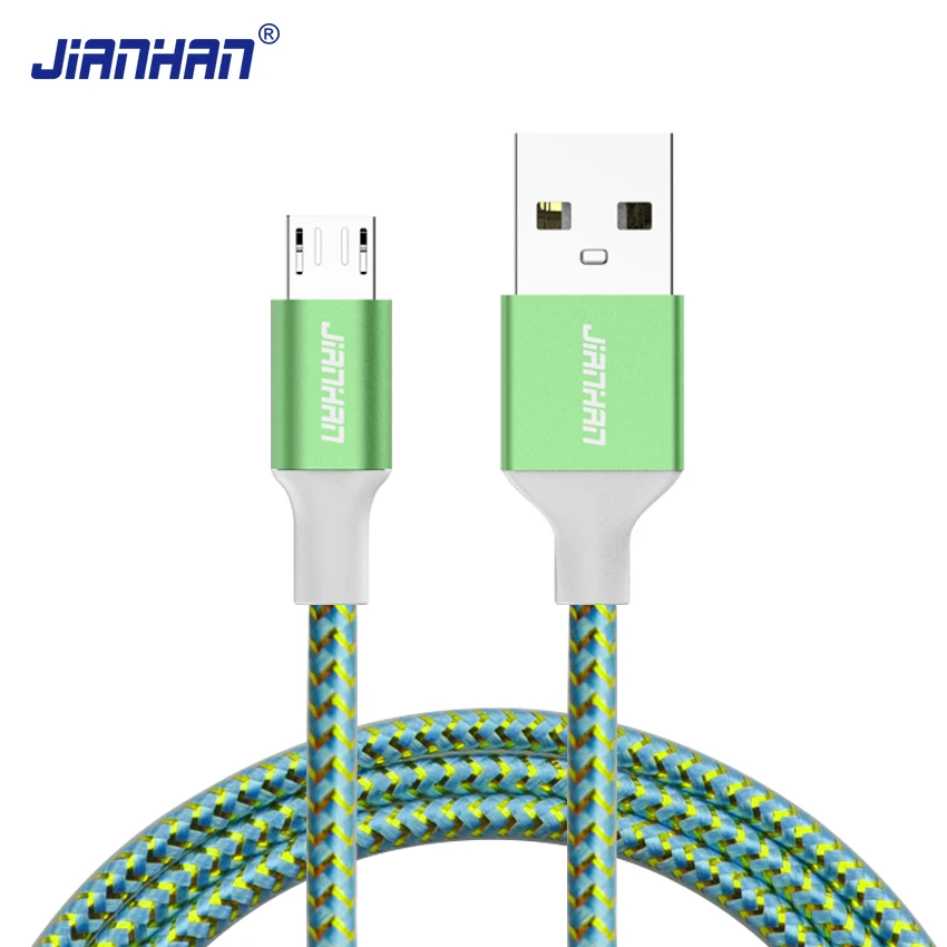 JianHan Micro USB Cable 1m 5V2A Fast Charger USB Data Cable for Huawei Samsung Galaxy S7 Xiaomi Redmi4 HTC OPPO LG Andorid Phone