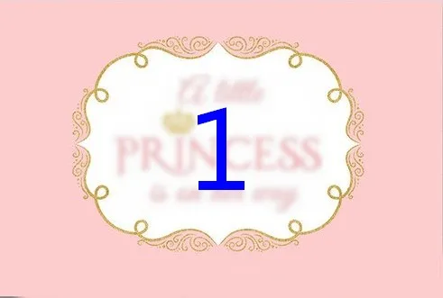 custom Royal Little Princess Pink Gold Glitter Crown backdrop  High quality Computer print party background