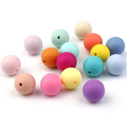 100pcs Silicone Beads 9mm Round Bpa Free Diy Bead For Tooth Silicone Teether Necklace Jewelry Making Baby Teething Toys