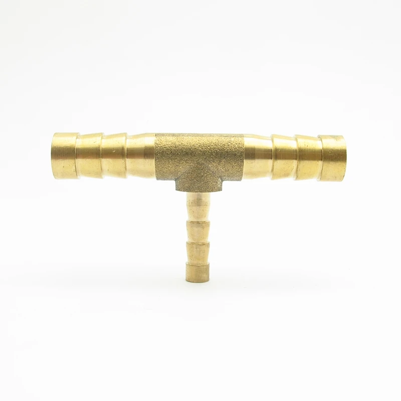 8mm Hose Barb x 4mm Hose Barb x 8mm Hose Barb Tee Brass Barbed Pipe Fitting Coupler Connector Adapter For Fuel Gas Water