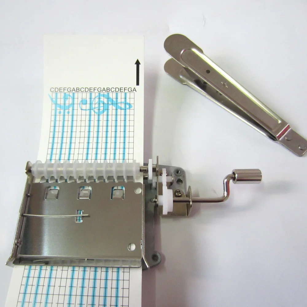 DIY Music Box Mechanism, Hand Crank Paper Strip Musical Movement, 20 Notes