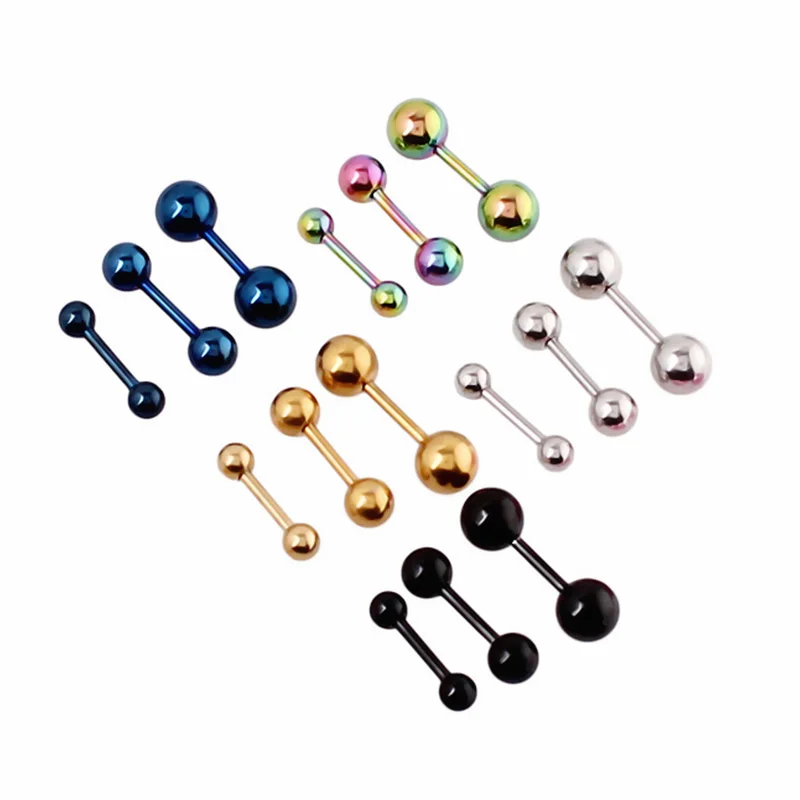 3pcs/set Women stainless steel Ear Studs Piercing Tragus Earrings Cartilage Helix Small ball Ear Bone Nail/Stick