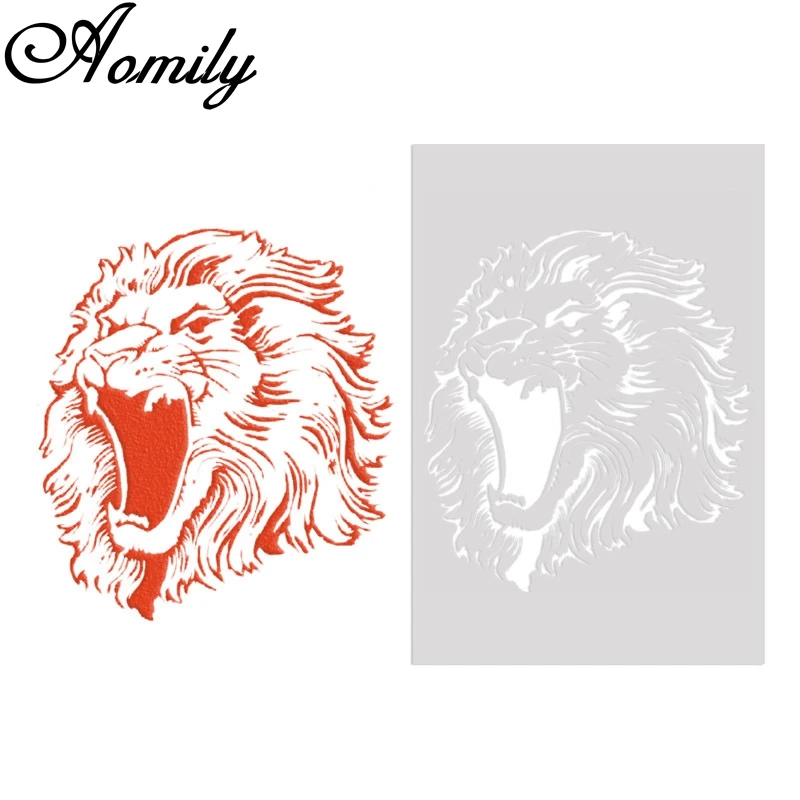 Aomily Plastic Lion Cake Stencil Airbrush Painting Art Mold Cookies Fondant Molds DIY Cake Mousse Brim Decorating Tool Hot Sale