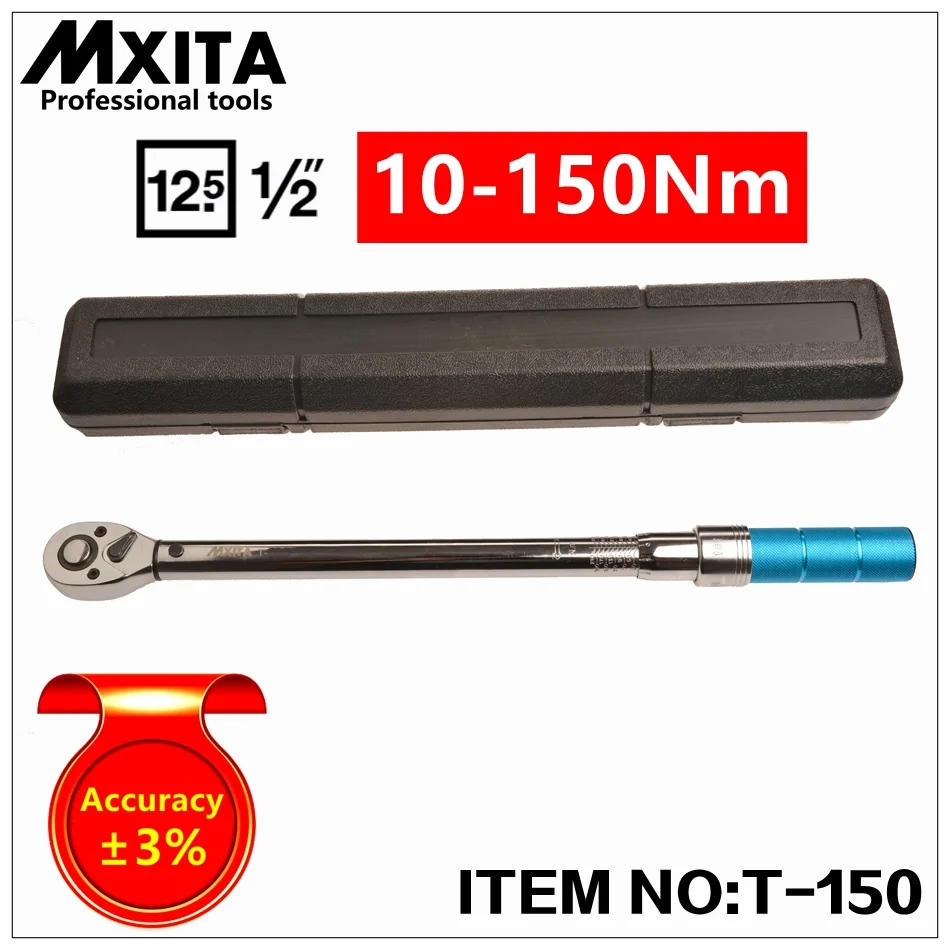 

MXITA 1/2 10-150Nm High Accuracy 3% precision professional Adjustable Torque Wrench car Spanner Bicycle repair tools set