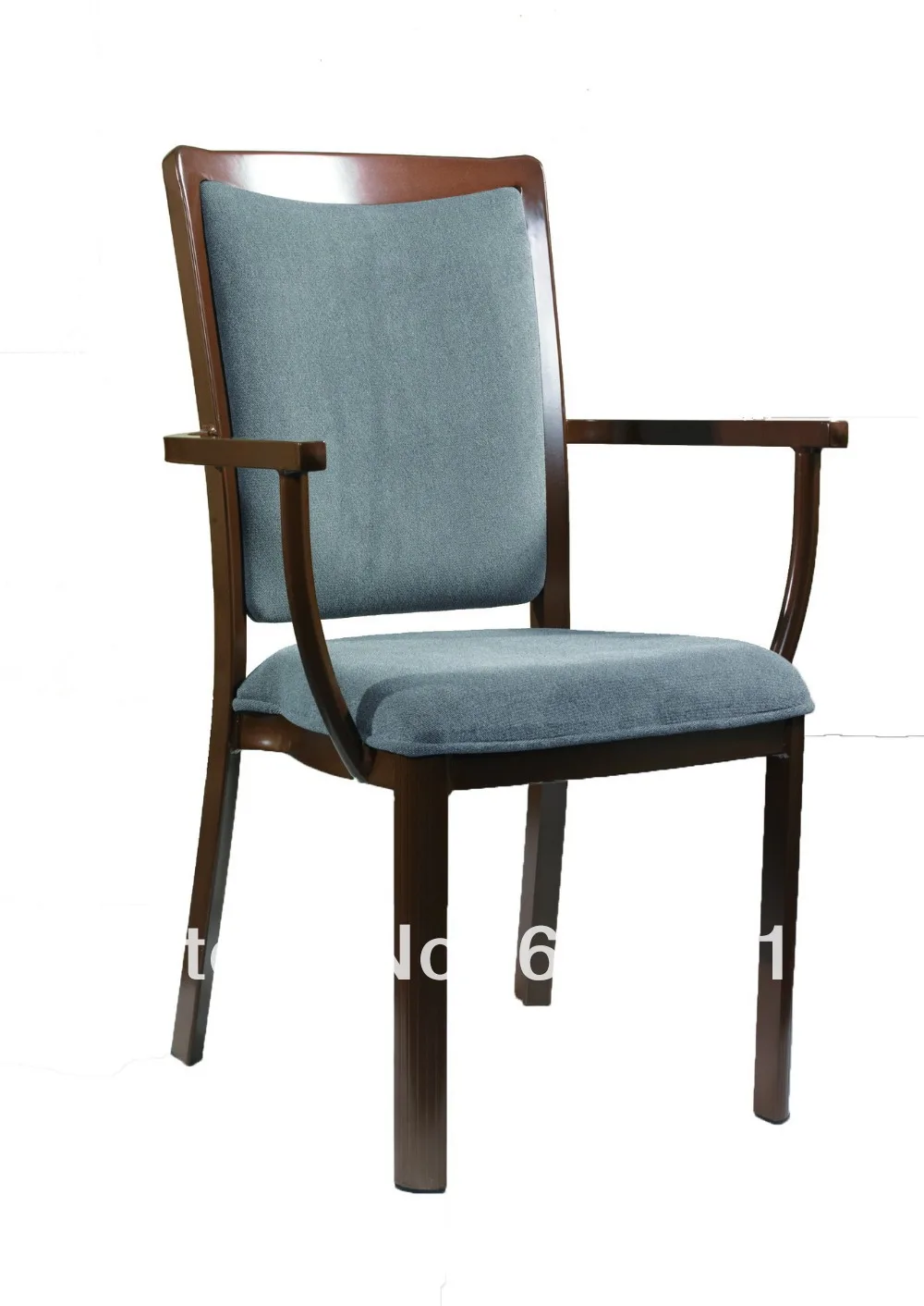 Stackable wood imitation Aluminum banquet Armchair,heavy duty fabric with high rub resistance,comfortable