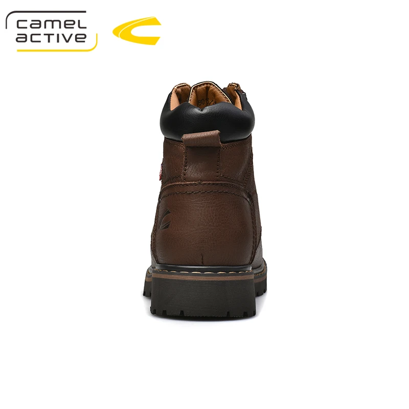 Camel Active New Genuine Leather Shoes Round Toe Ankle Boots Casual Shoes Winter Warm Men Shoes