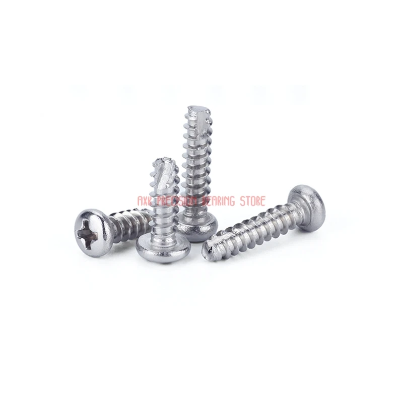 2023 Wood Screws 304 Grade M2 M2.3 M2.6 M3 20 Pcs Stainless Steel Round Head Cross Cutting Tail Self Tapping Screw Pt Slotting