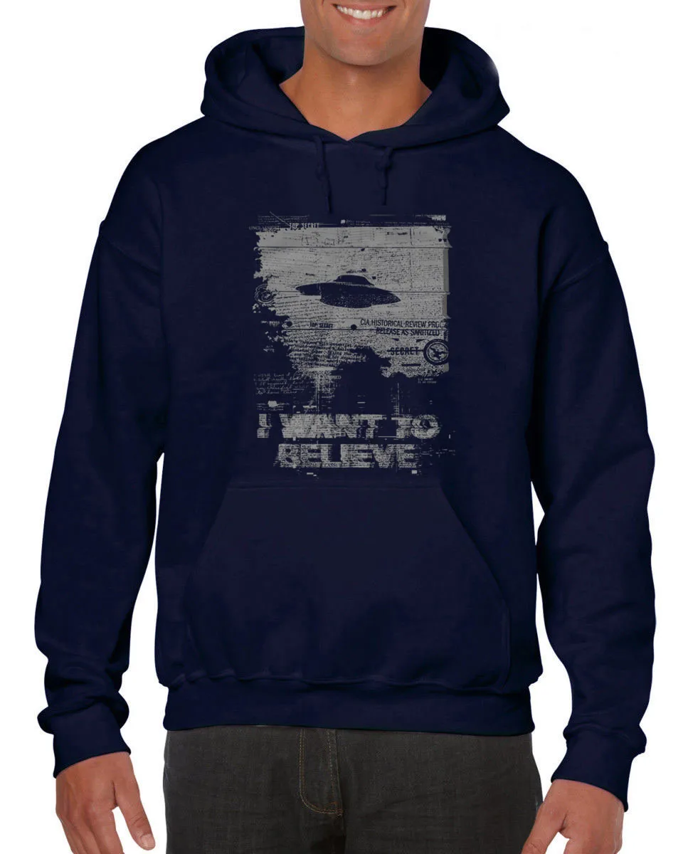 

I Want To Believe Hoodies Alien Ufo Area 51 Roswell X Files Space Ship Grey Sin Summer 2019 Pop Cotton Man Tee Funny Sweatshirt