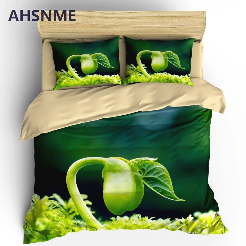 

AHSNME Green Plant Duvet Cover Set Spring Scenery Comforter Covering Flowers Bedding Set Customize Design King Queen Size