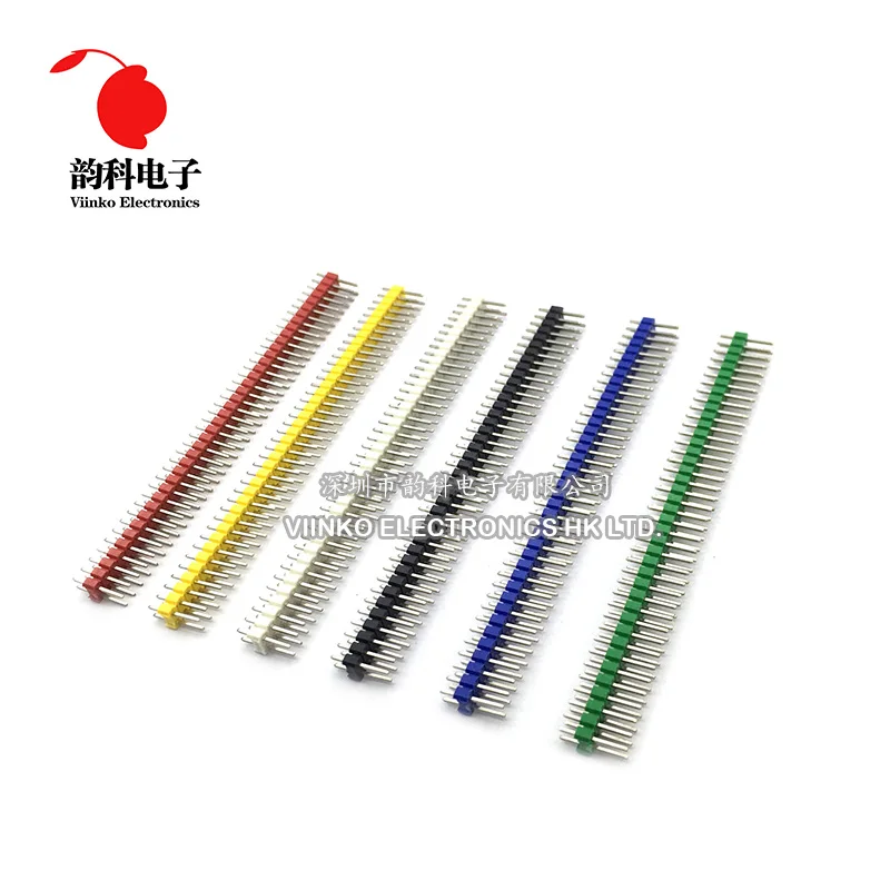 120 pz 2.54mm 2*40P doppia fila Pin maschio Header Multicolor giallo blu verde nero rosso bianco 2X4 0 Pin Header