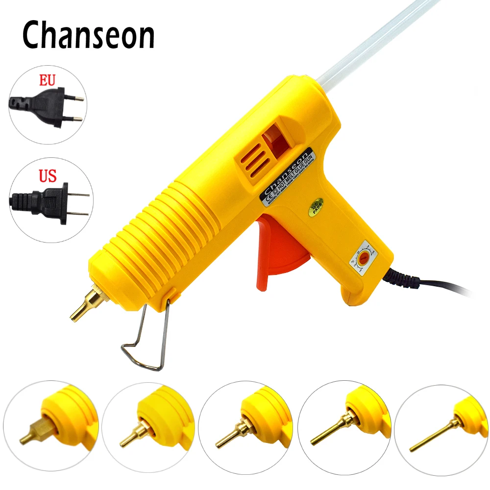 Chanseon-pistola de Cola Hot Melt Temperatura Ajustável Bocal de Cobre Artesanato Artesanato Inteligente Ajustável Faça Você Mesmo ue us Plug 150w 11 mm