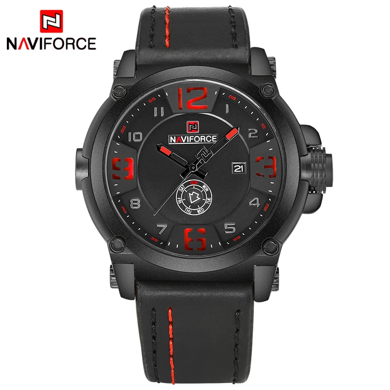 Top Brand Luxury NAVIFORCE Men Sports Watches Men\'s Army Military Leather Quartz Watch Male Waterproof Clock Relogio Masculino