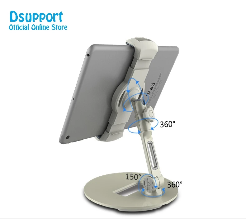 حامل لوحي عالمي قابل للطي للهواتف الذكية ، جهاز لوحي 4.7-12.9 بوصة ، مع حركة كاملة