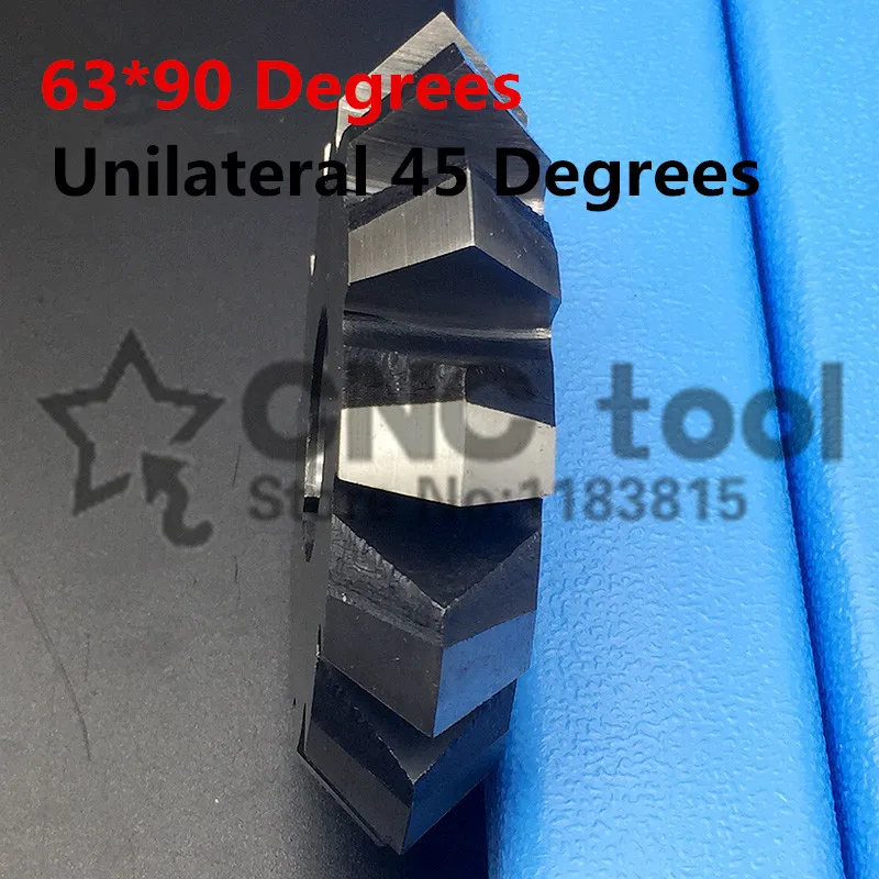 63 Mm * 90 Derajat * 22 Mm Lubang Dalam Unilateral 45 Derajat HSS-M2 Double Angle Milling Cutter Gratis Pengiriman