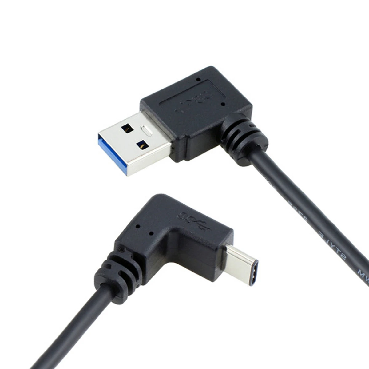 

CY 100CM USB 3.1 USB-C Up & Down Angled to 90 Degree Left Angled A Male Data Cable for Mac book & Tablet & Phone