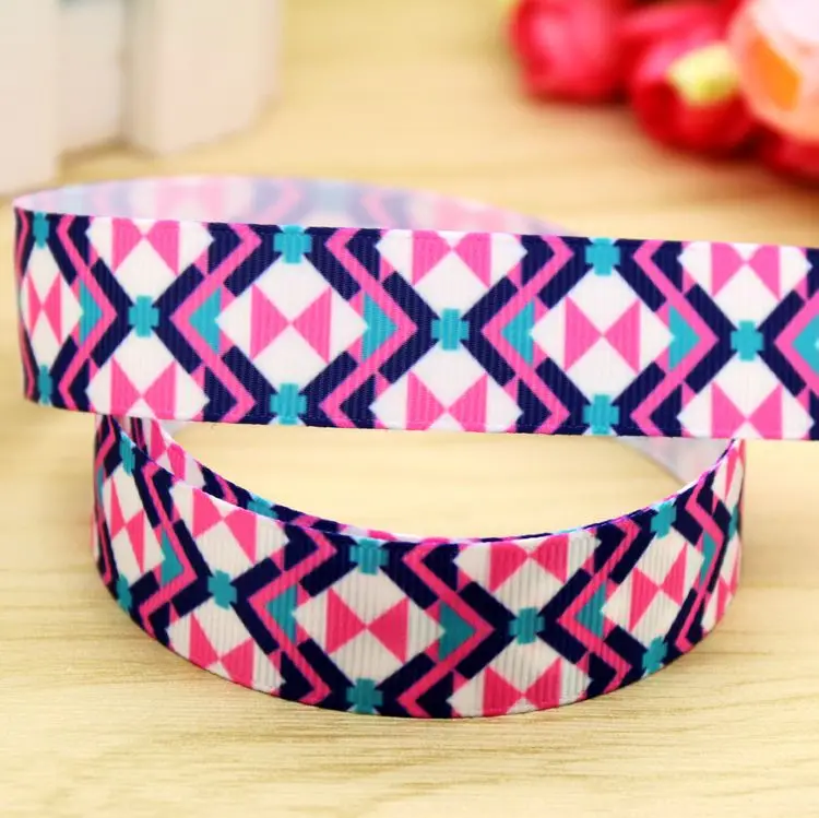 DHK 7/8'' 5yards aztec printed grosgrain ribbon headwear hair bow diy party decoration OEM Wholesale 22mm C1170