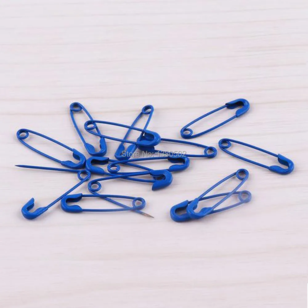 100pcs /lot Blue Color  19mm Multifunction Metal Safety Pin Label Pin For Garment sewing tool