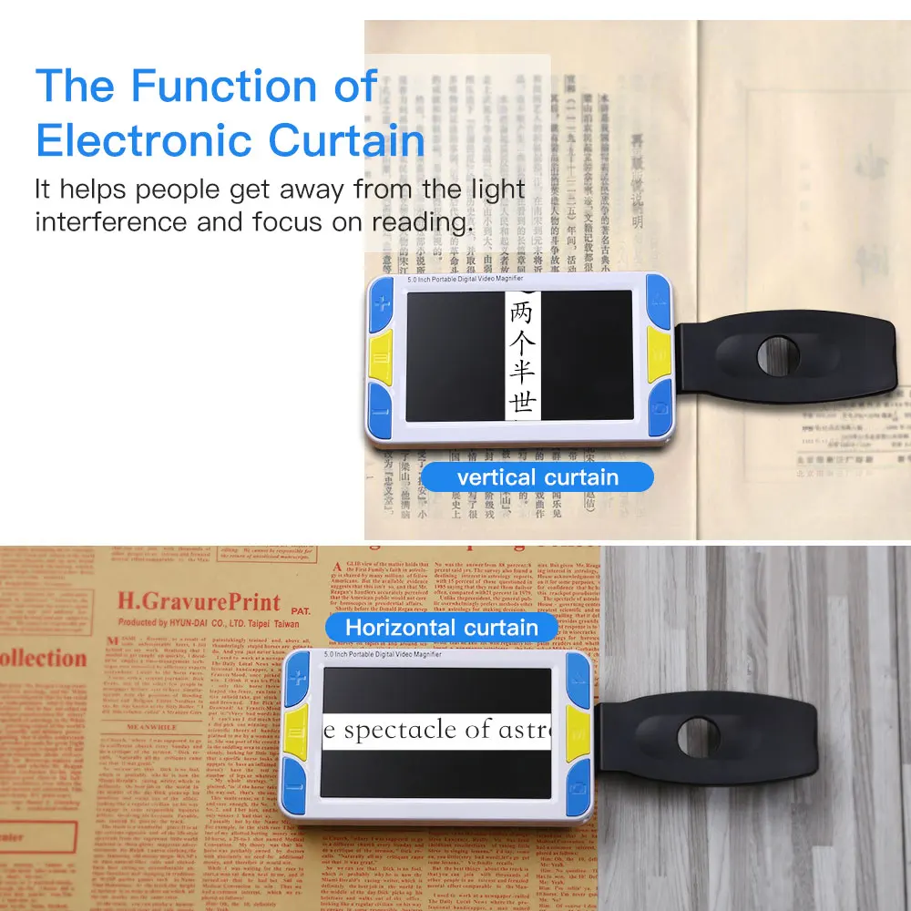 Lupa portátil de mano con pantalla LCD de 3 a 48x, lupa de vídeo de baja visión, Ayuda de lectura electrónica, lupa Digital portátil de 5 pulgadas