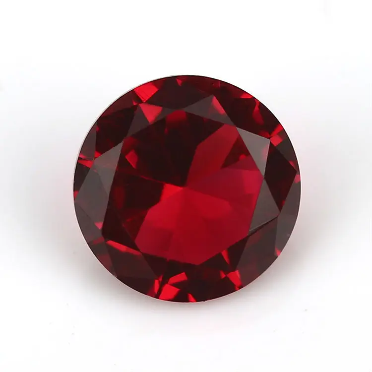 

1.0mm~15mm Round Shape Loose Stone Garnet Red Color AAAAA Glass Synthetic Gems For Jewelry DIY Stone