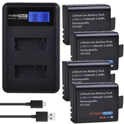 PG1050 Akumulatory 1180 mAh + ładowarka LCD z podwójnym portem USB do SJCAM SJ4000 M10 SJ5000 SJ5000X do EKEN H9 H9R H8R H8 GIT PG900