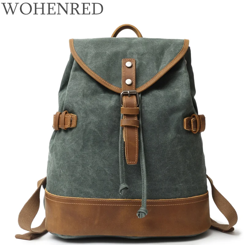 

Women Backpack Vintage Canvas Leather Backpacks For Teenagers Waterproof Laptop School Bags Casual Travel Rucksack Bagpacks